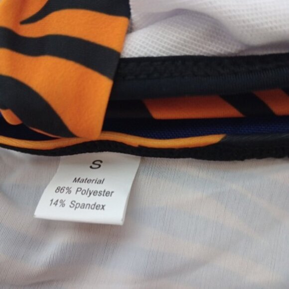 Urchics 2 Piece Bikini Orange Zebra Print Padded Top Faux Ties Women's Size S - Picture 5 of 8